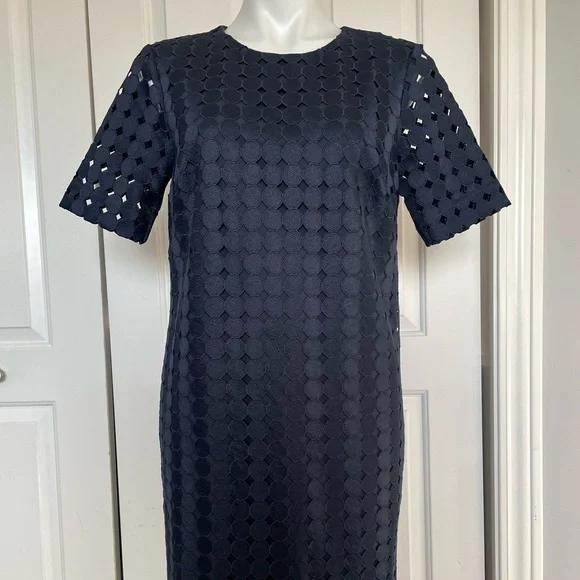 Banana Republic Navy Shift Dress Embroidery Overlay - Picture 1 of 9